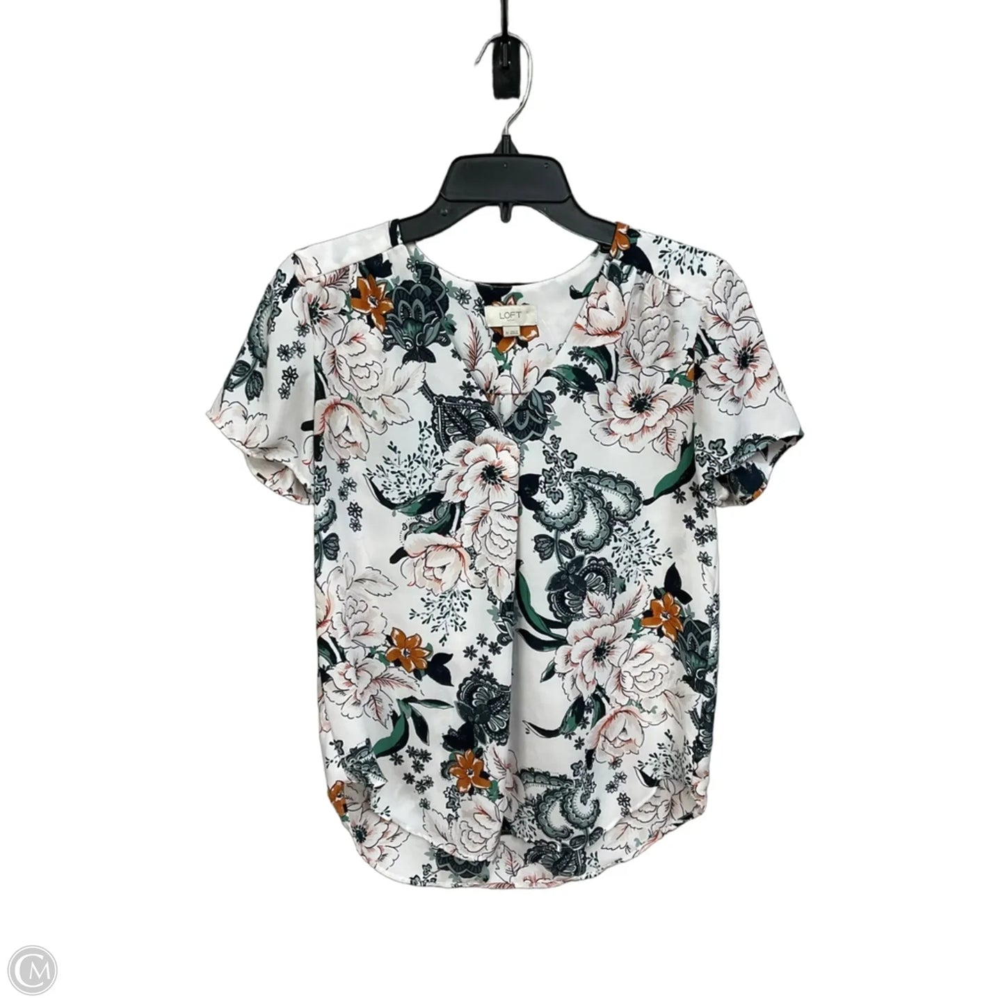 Top Short Sleeve By Loft In Floral Print, Size: Xs