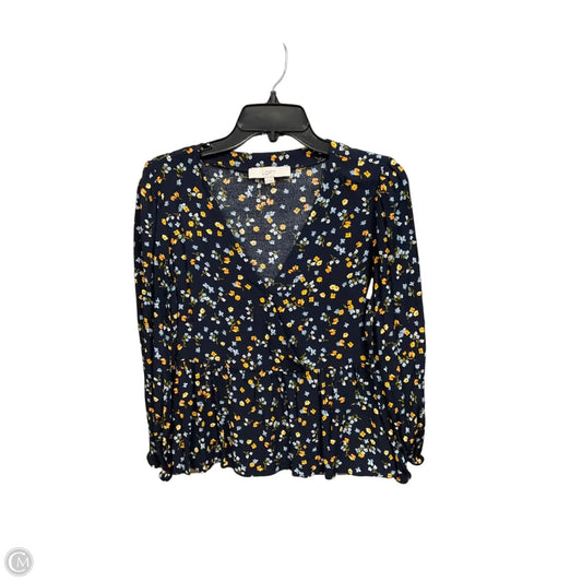 Top Long Sleeve By Loft In Floral Print, Size: Xs