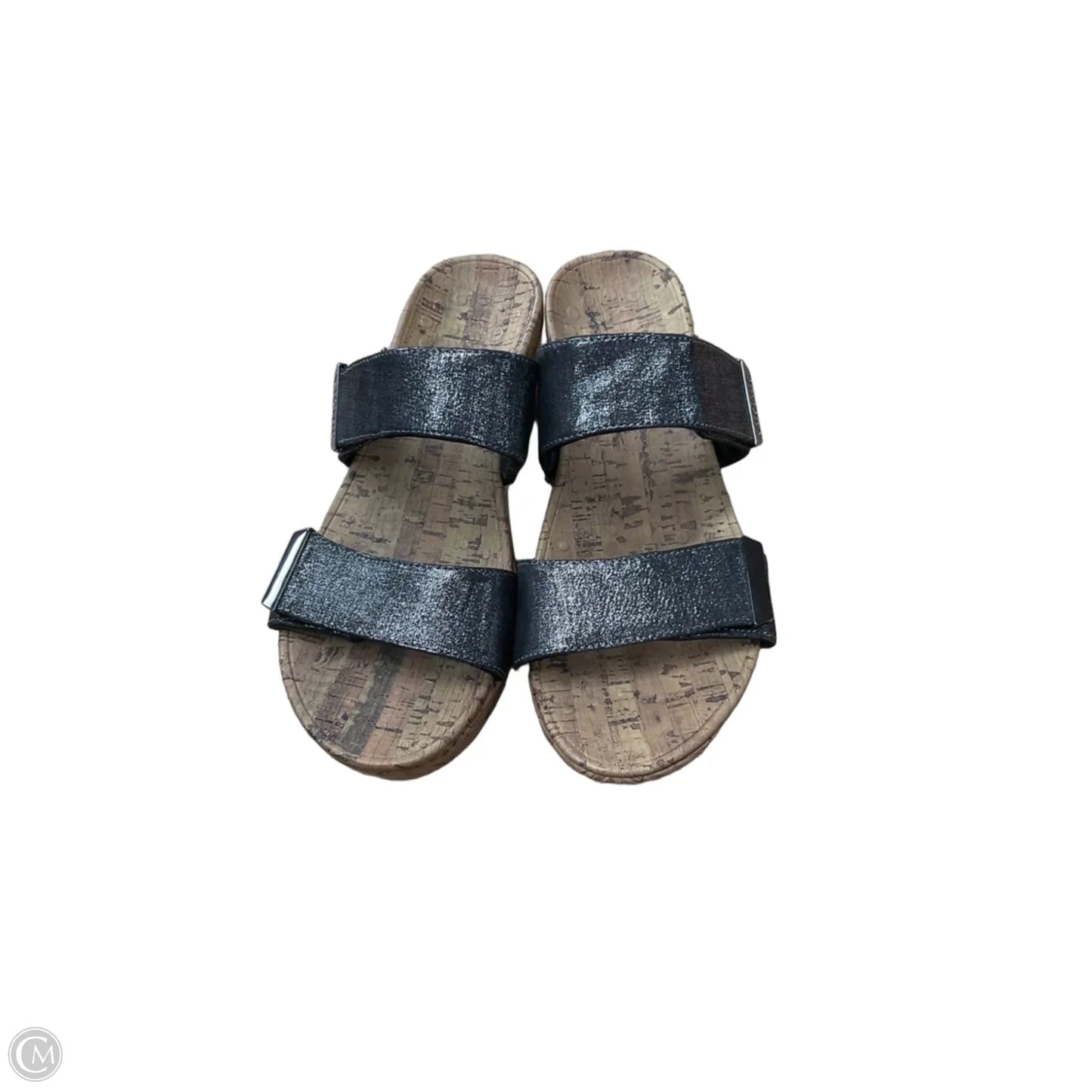 Sandals Heels Wedge By Vionic In Silver & Tan, Size: 8