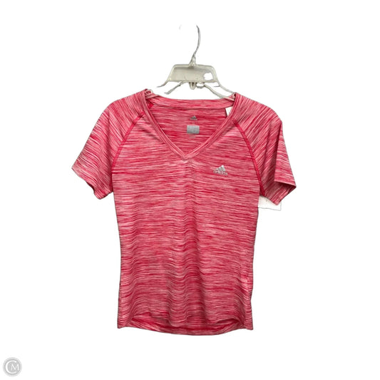 Athletic Top Short Sleeve By Adidas In Red, Size: S