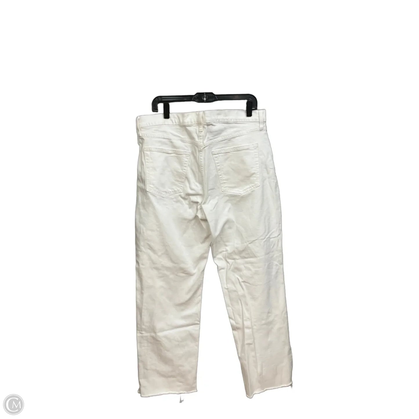 Jeans Straight By Gap In White Denim, Size: 14