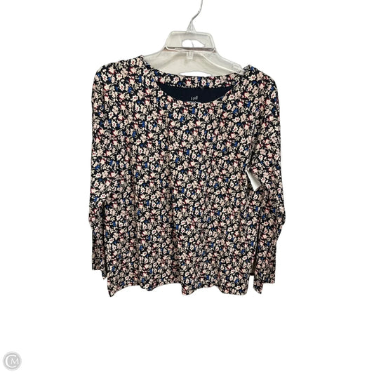 Top Long Sleeve By J. Jill In Floral Print, Size: M