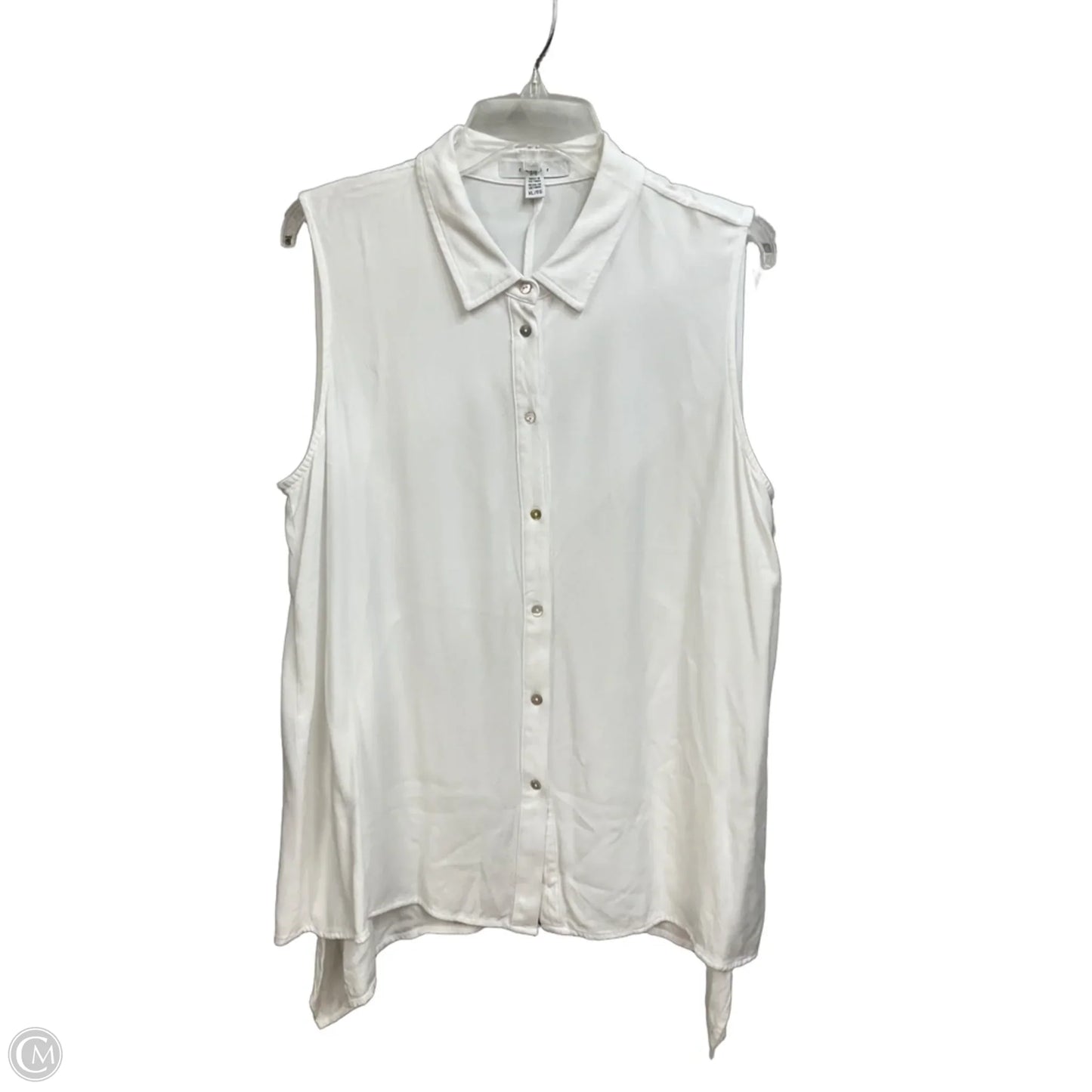Blouse Sleeveless By Fever In White, Size: Xl