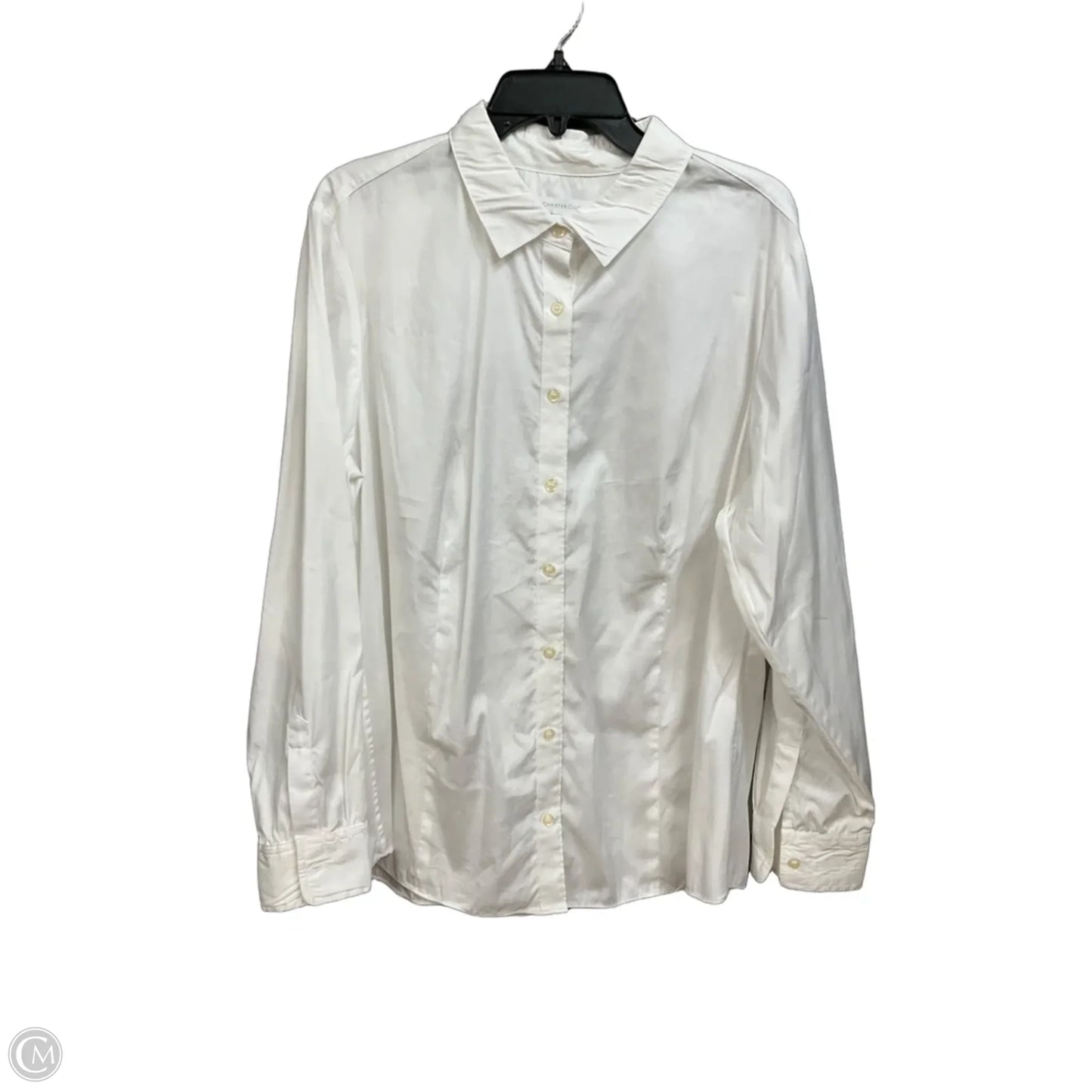 Blouse Long Sleeve By Charter Club In White, Size: Xl