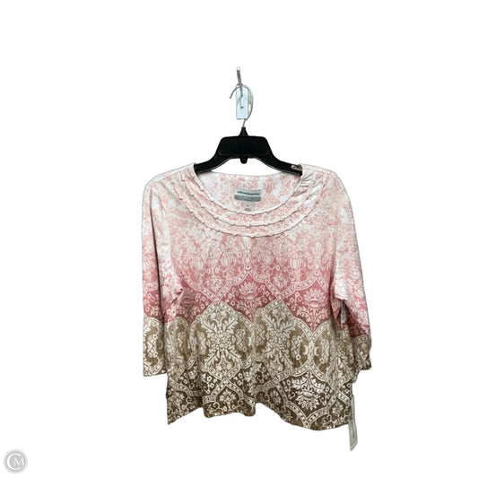 Top 3/4 Sleeve By Alfred Dunner In Multi-colored, Size: Lp