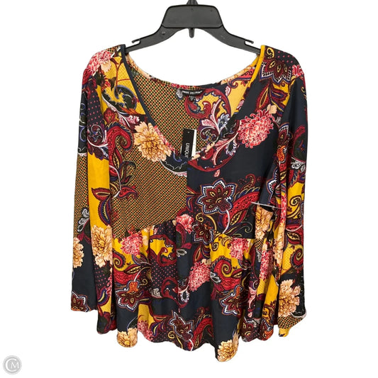 Top Long Sleeve By Unique Spectrum In Paisley Print, Size: 2x