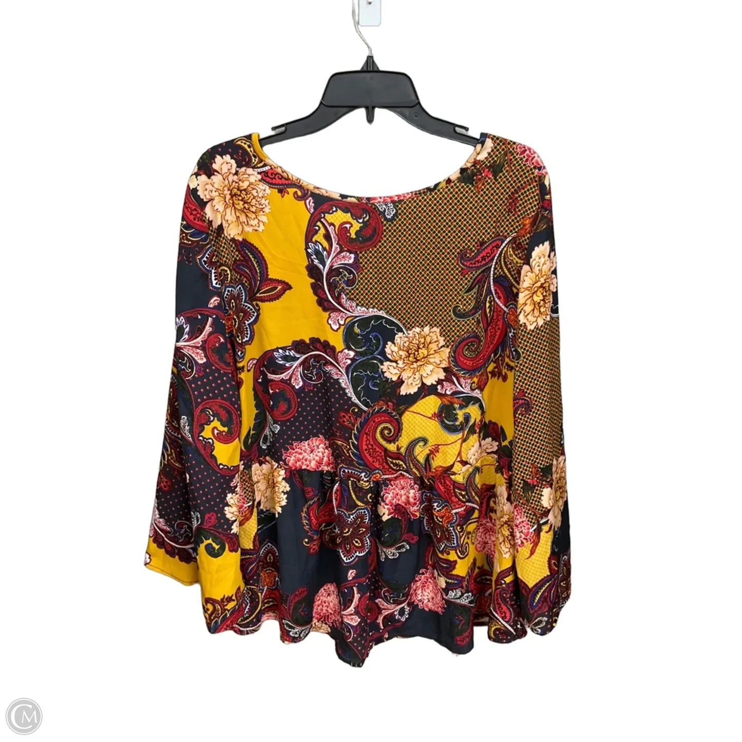 Top Long Sleeve By Unique Spectrum In Paisley Print, Size: 2x