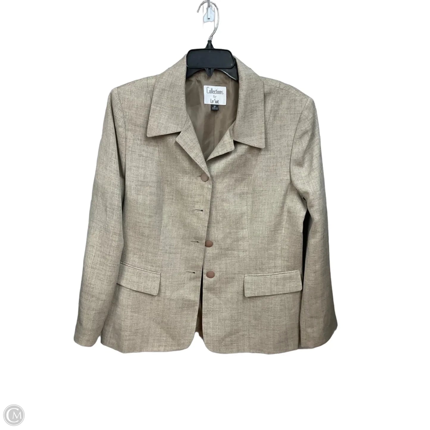 Blazer By Le Suit In Tan, Size: Xl