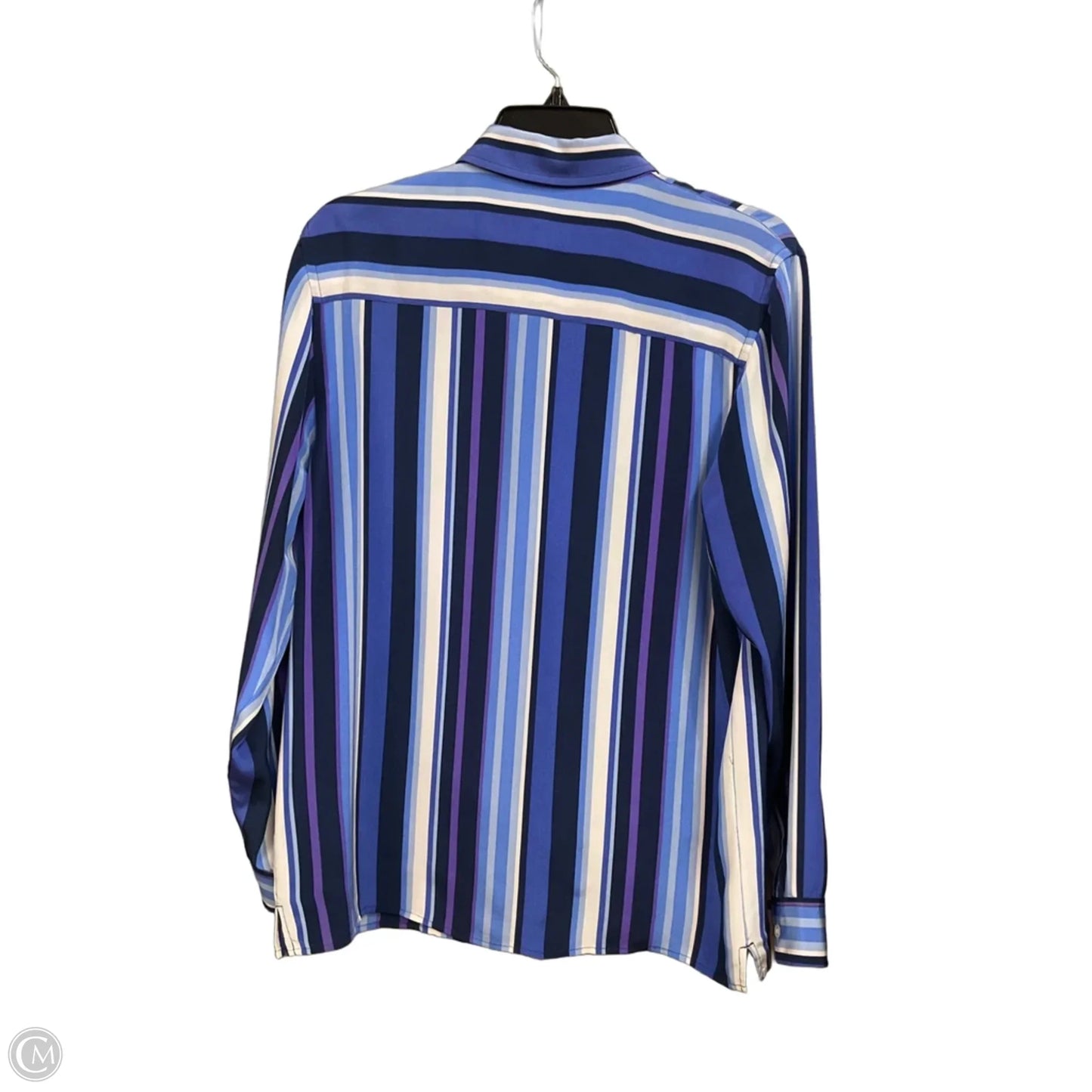 Blouse Long Sleeve By Lauren By Ralph Lauren In Striped Pattern, Size: M