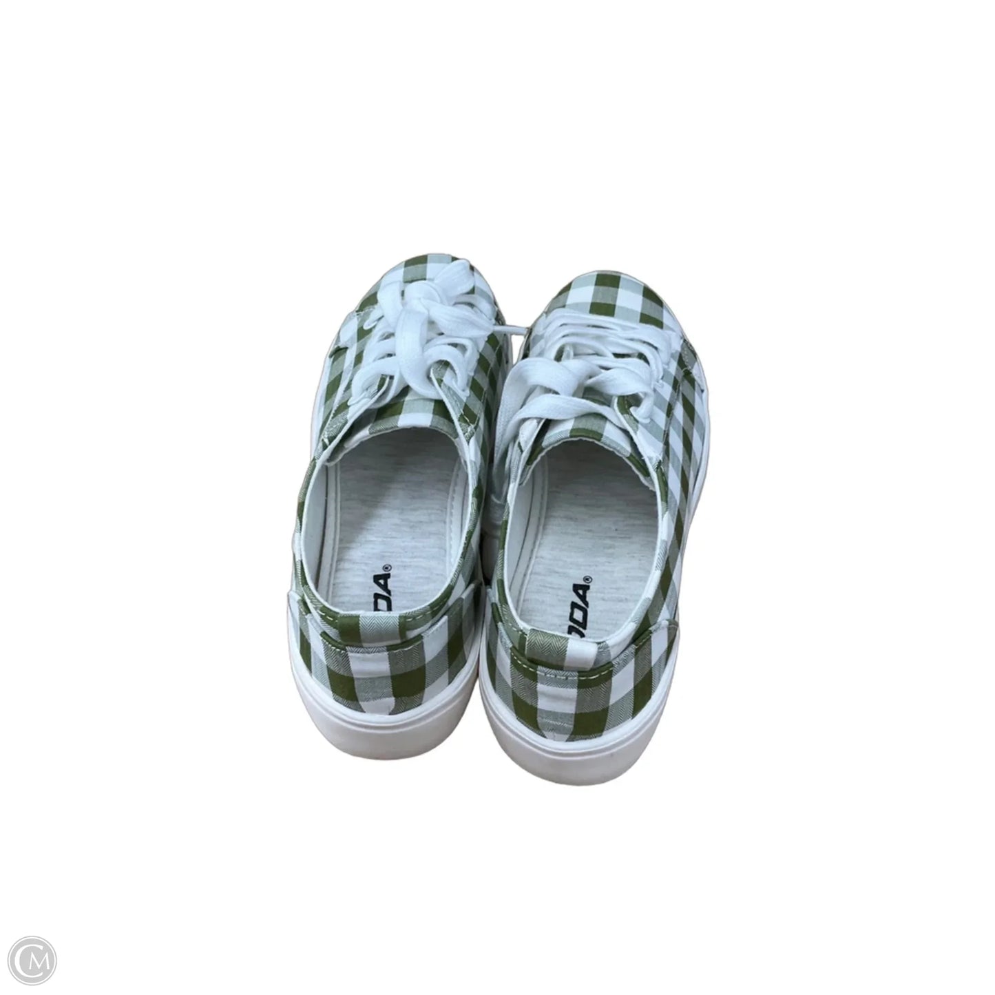 Sandals Heels Platform By Soda In Plaid Pattern, Size: 7.5