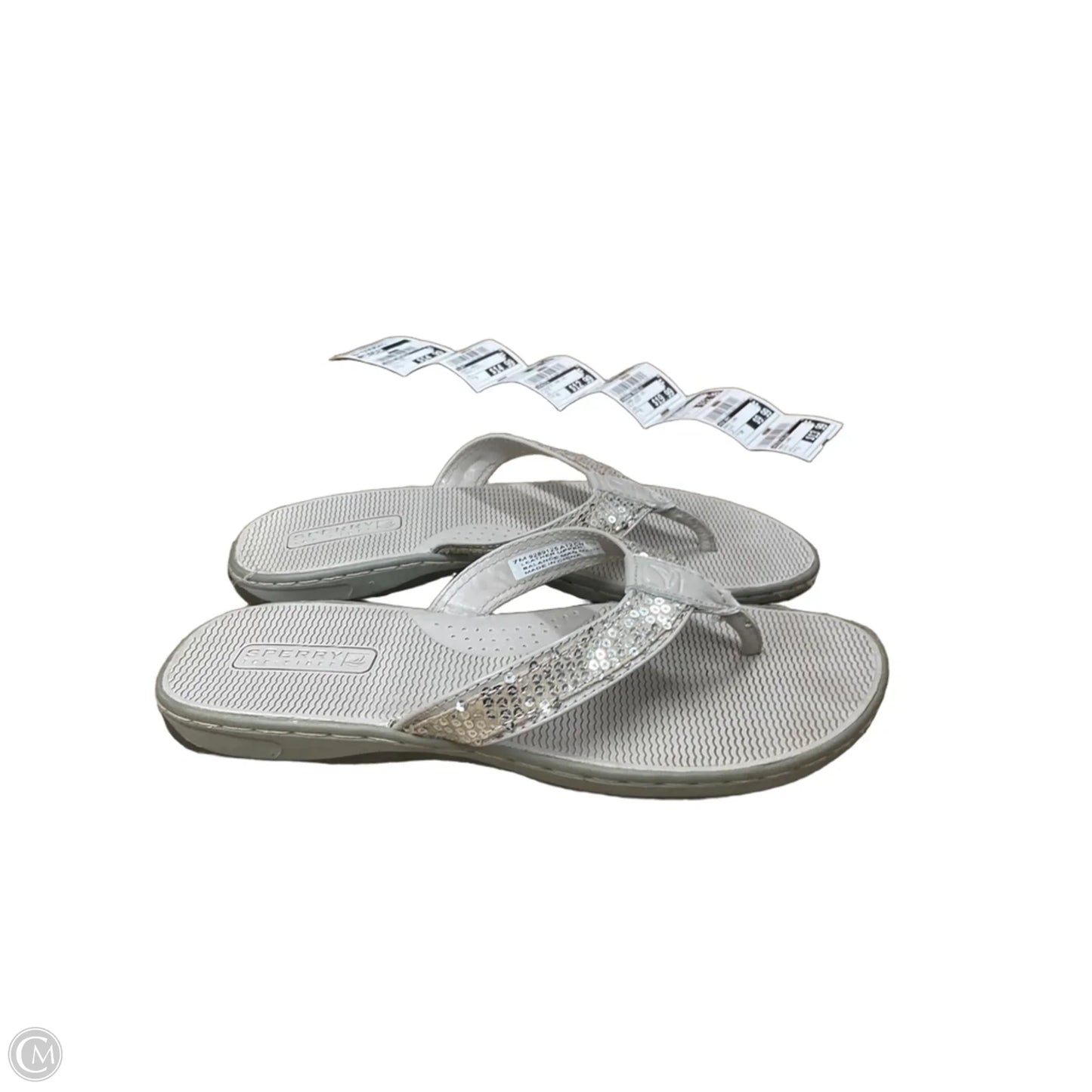 Sandals Flats By Sperry In Grey & Silver, Size: 7