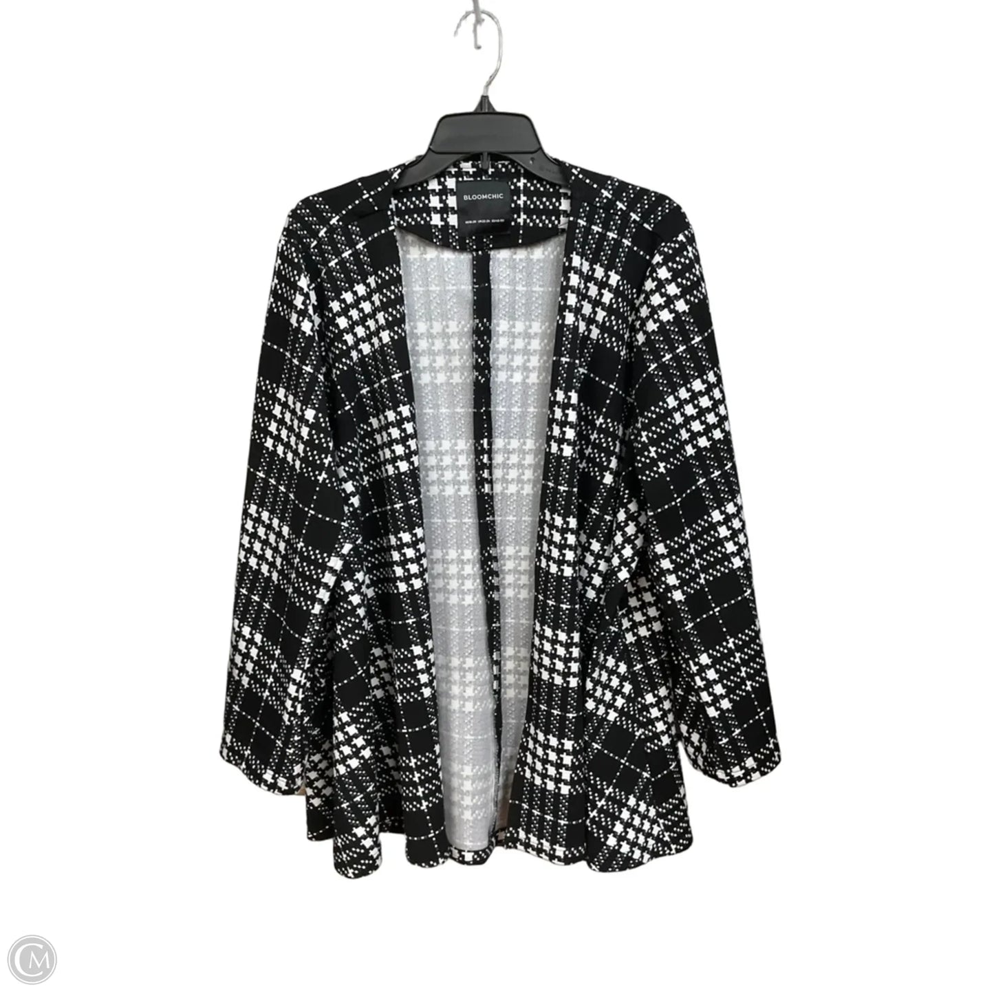 Cardigan By Bloomchic In Black & White, Size: 1x
