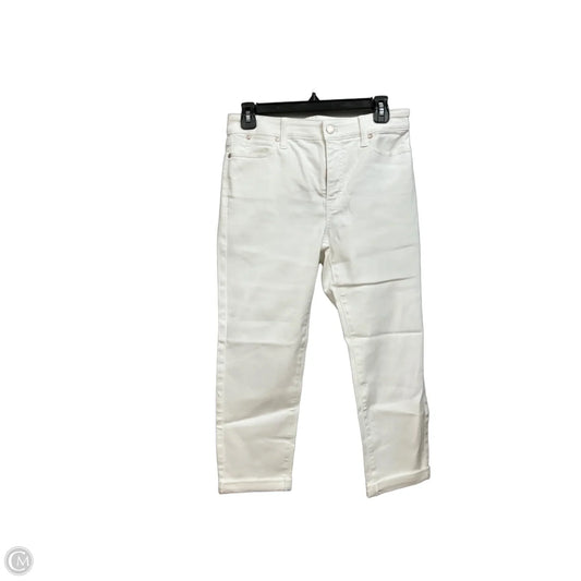 Jeans Cropped By Talbots In White Denim, Size: 4