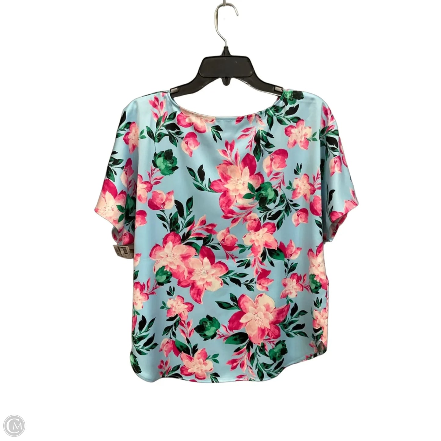 Top Short Sleeve By Anne Klein In Floral Print, Size: L