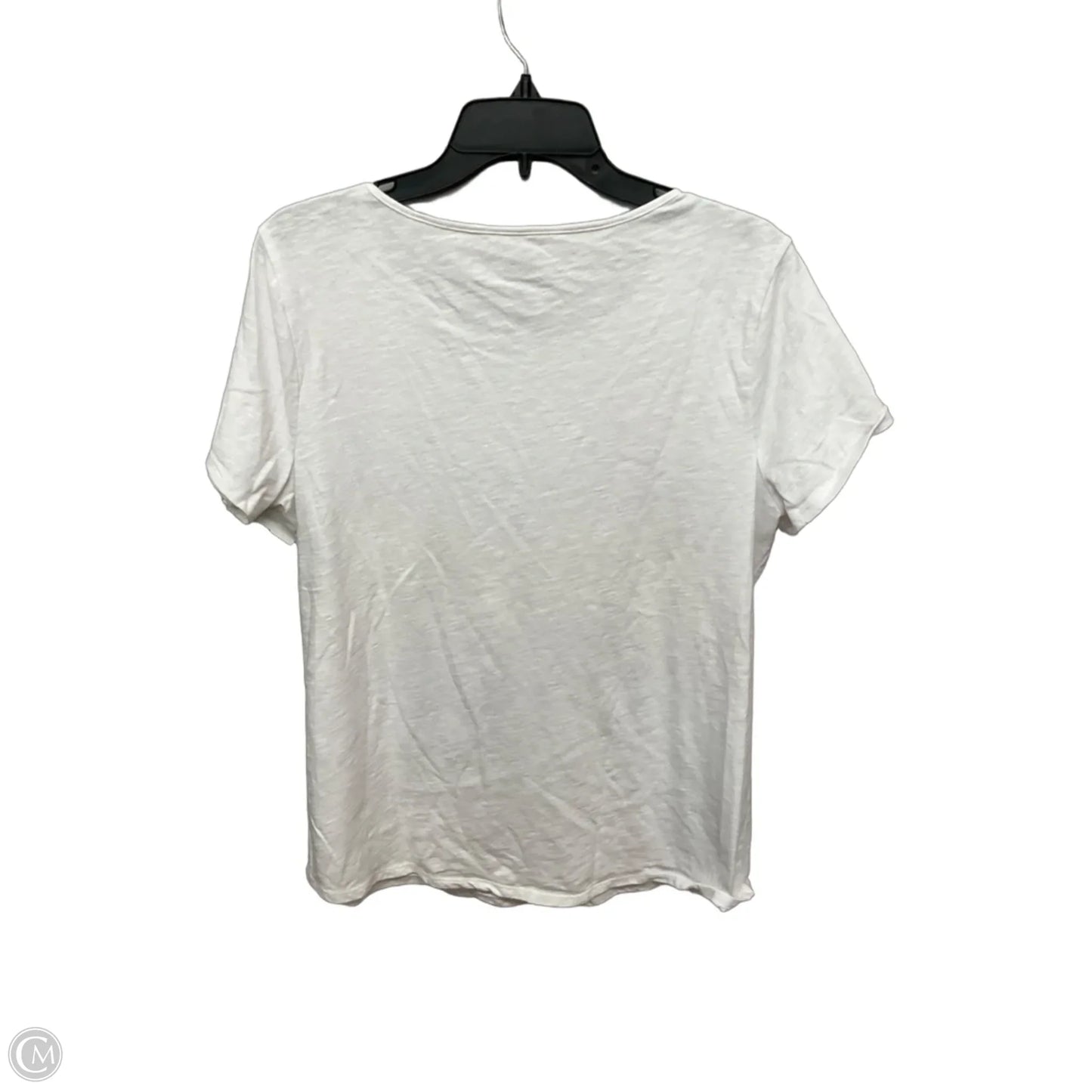 Top Short Sleeve By Croft And Barrow In White, Size: L