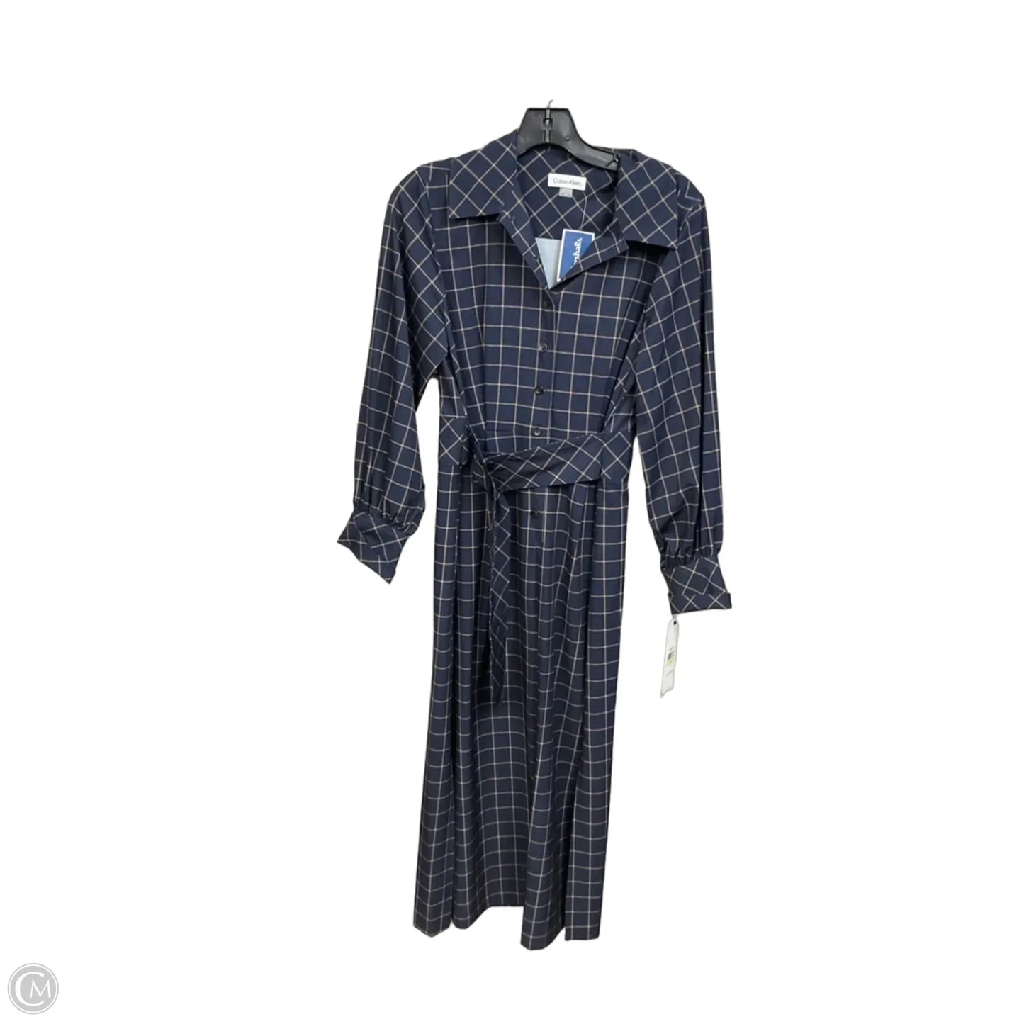 Dress Casual Maxi By Calvin Klein In Plaid Pattern, Size: S