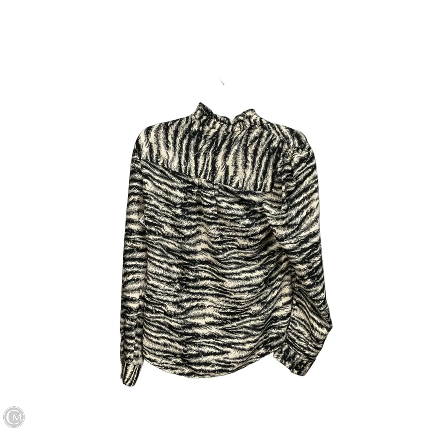 Blouse Long Sleeve By Express In Zebra Print, Size: S