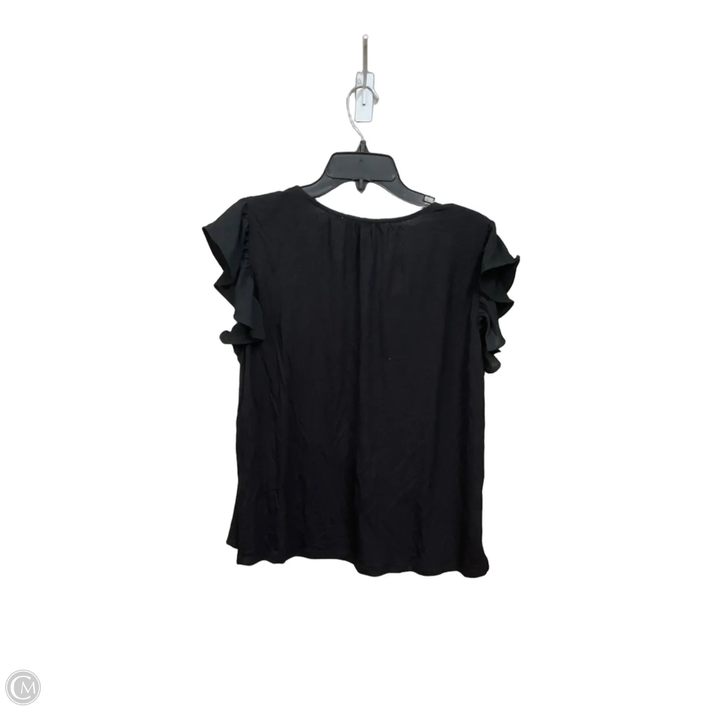 Top Short Sleeve By Loft In Black, Size: L