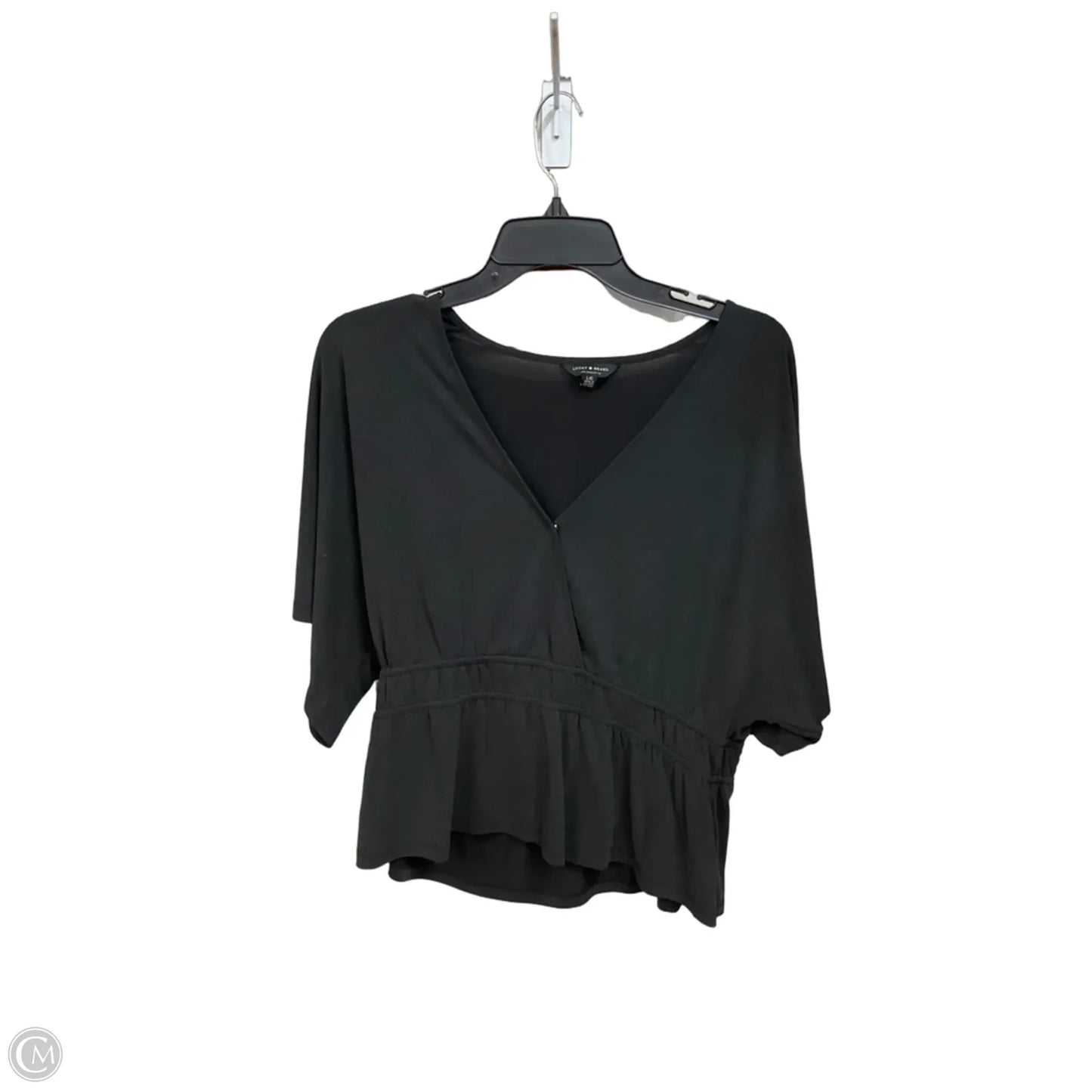 Top Short Sleeve By Lucky Brand In Black, Size: L