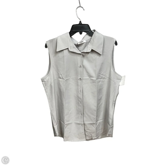 Blouse Sleeveless By Zeagoo In Grey, Size: Xl