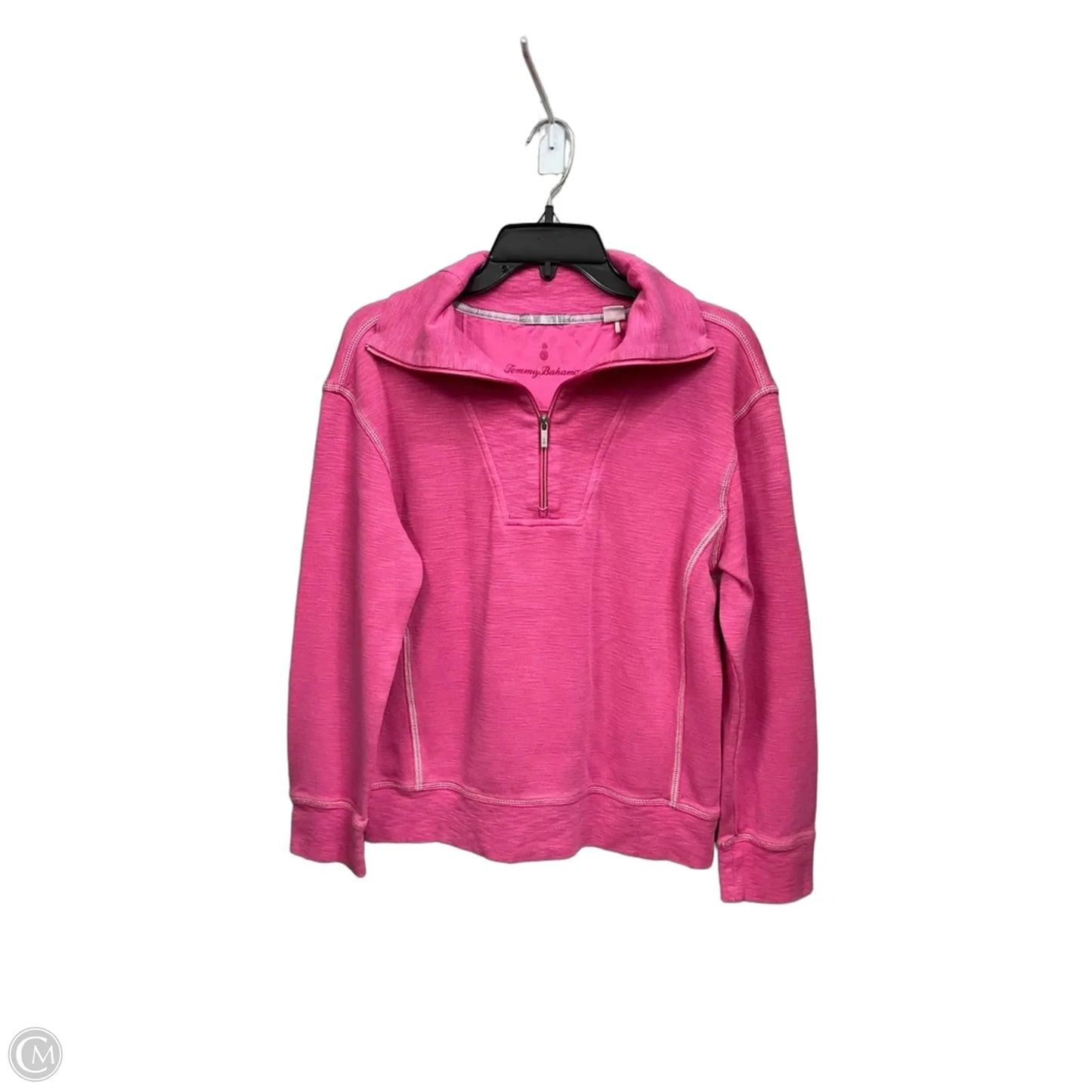 Athletic Top Long Sleeve Collar By Tommy Bahama In Pink, Size: M