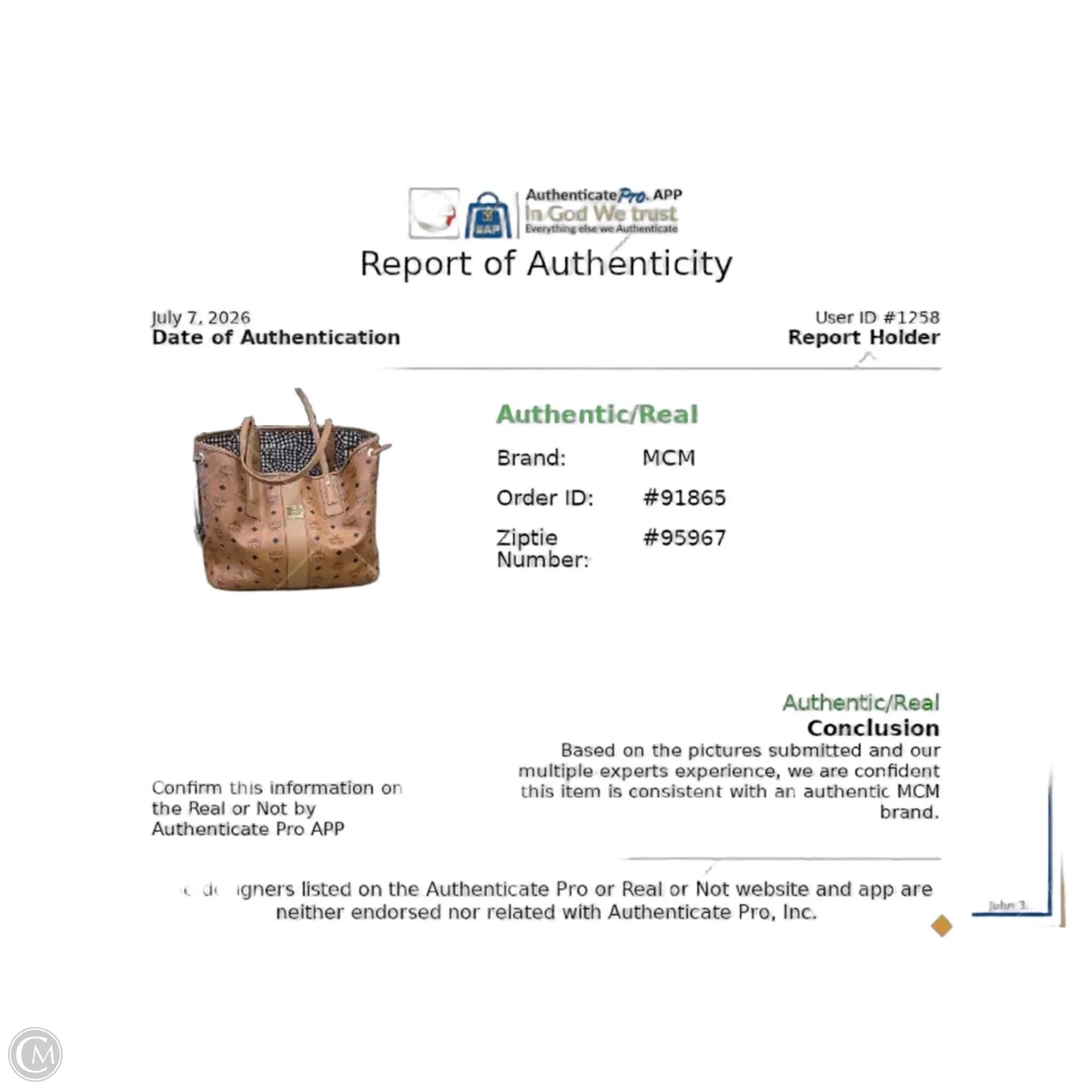 Tote Luxury Designer By Mcm, Size: Large
