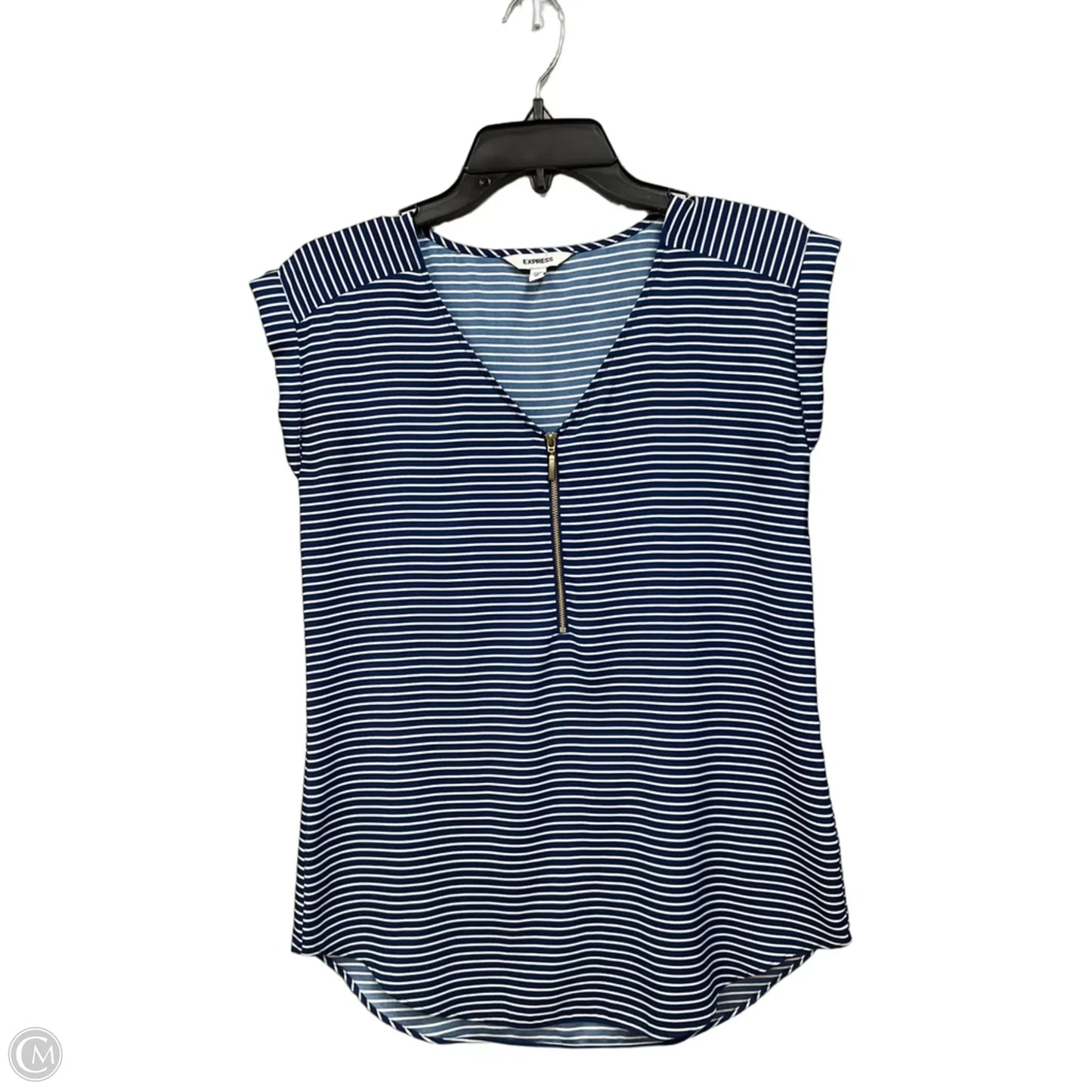 Top Sleeveless By Express In Striped Pattern, Size: Xs