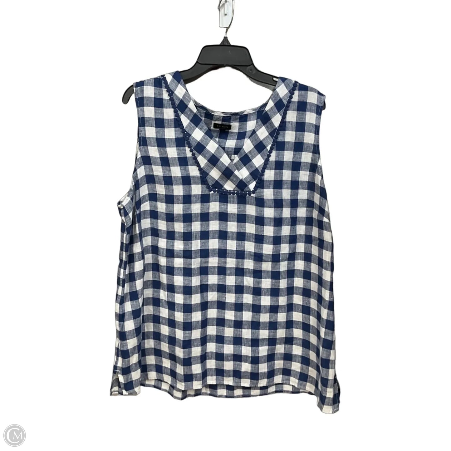 Top Sleeveless By Talbots In Checkered Pattern, Size: Xl