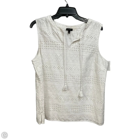Top Sleeveless By Talbots In Ivory, Size: Xl