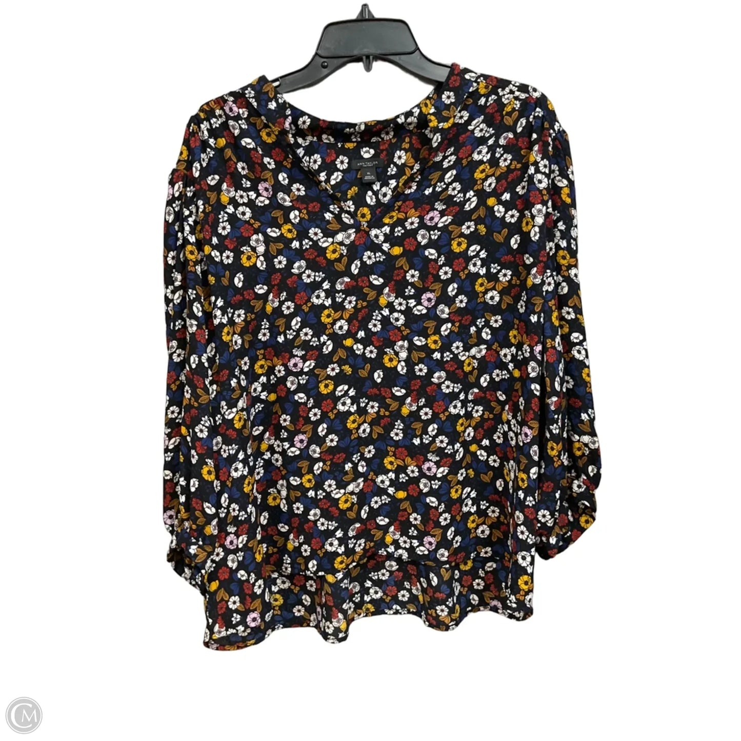 Blouse 3/4 Sleeve By Ann Taylor In Floral Print, Size: Xl