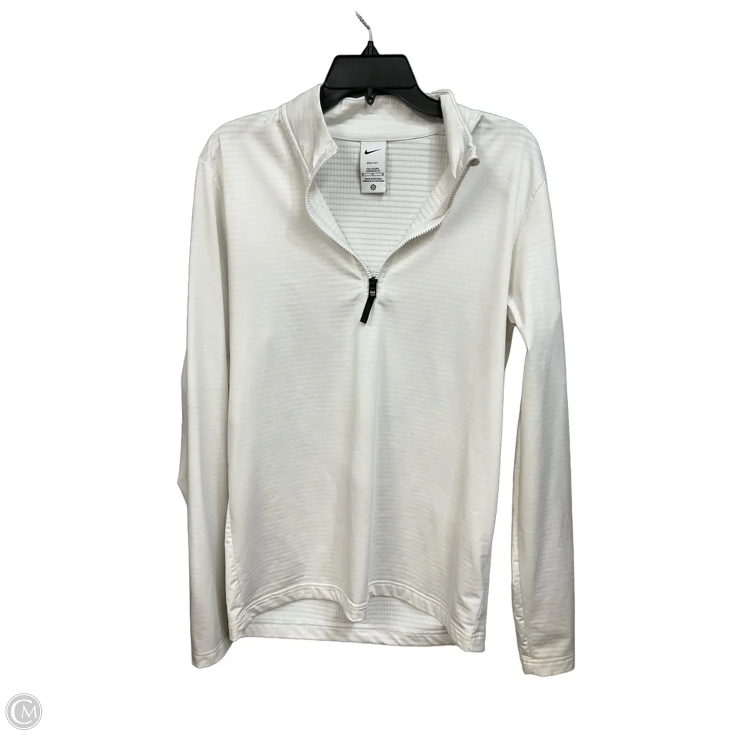 Athletic Top Long Sleeve Collar By Nike Apparel In White, Size: M