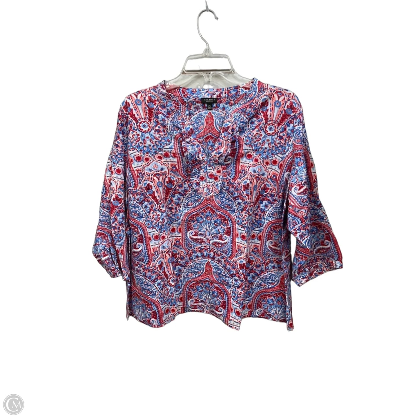 Blouse 3/4 Sleeve By Talbots In Paisley Print, Size: 2x