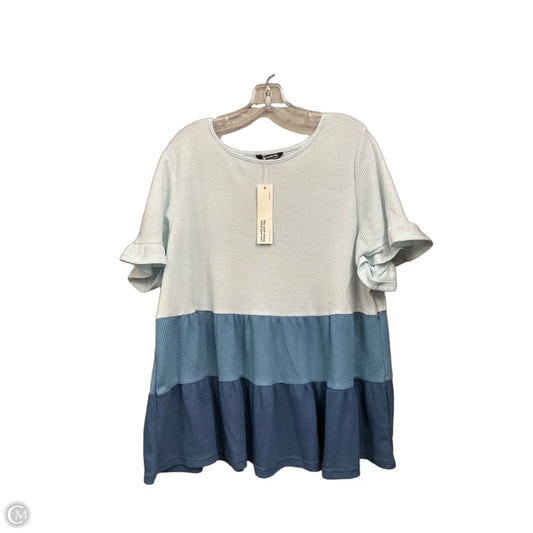 Top Short Sleeve By Bloomchic In Blue, Size: Xxl