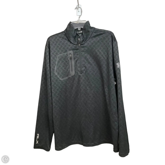Athletic Top Long Sleeve Collar By Rlx In Black & Grey, Size: Xl