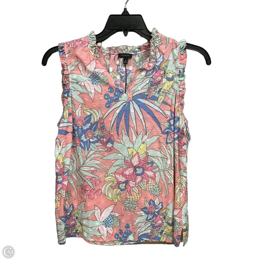Top Sleeveless By Talbots In Tropical Print, Size: M