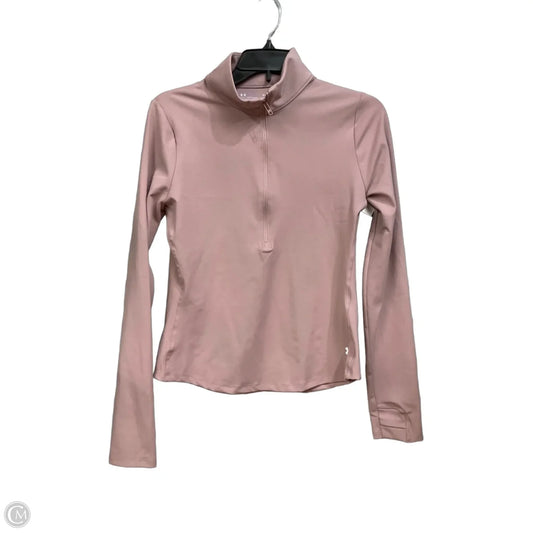 Athletic Top Long Sleeve Collar By Under Armour In Mauve, Size: S