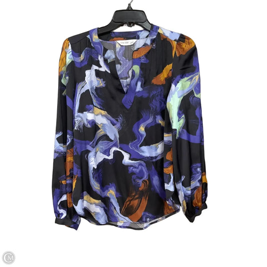 Blouse Long Sleeve By Nine West In Multi-colored, Size: S