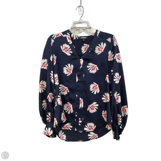 Blouse Long Sleeve By Express In Floral Print, Size: S