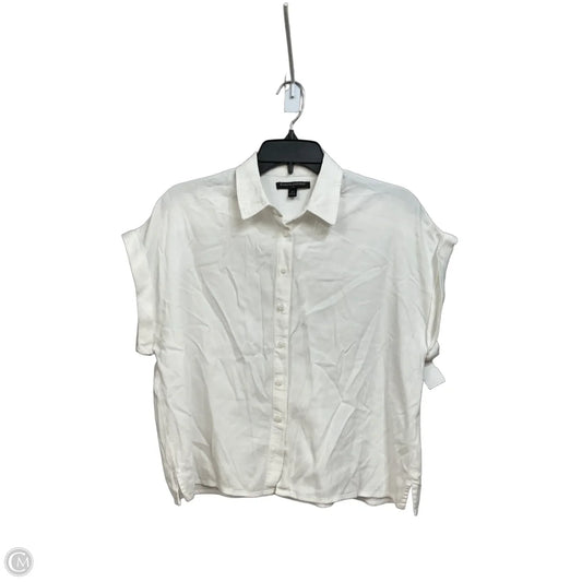 Blouse Short Sleeve By Banana Republic In White, Size: Xs