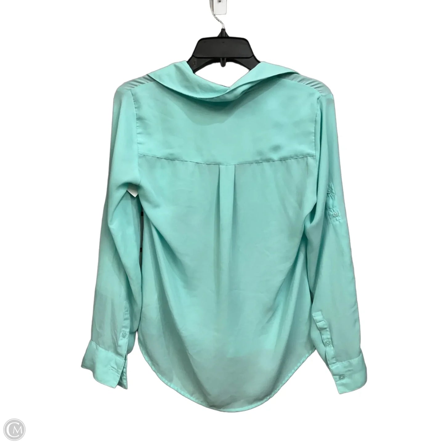 Blouse Long Sleeve By Express In Aqua, Size: Xs