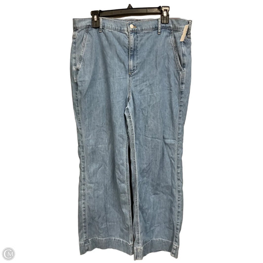 Jeans Wide Leg By J. Crew In Blue Denim, Size: 14p