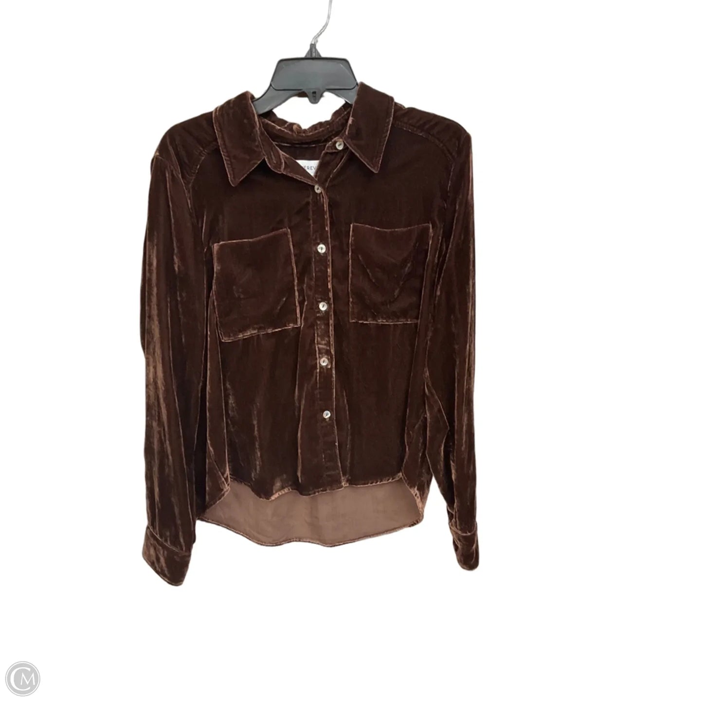 Top Long Sleeve By Evereve In Brown, Size: M