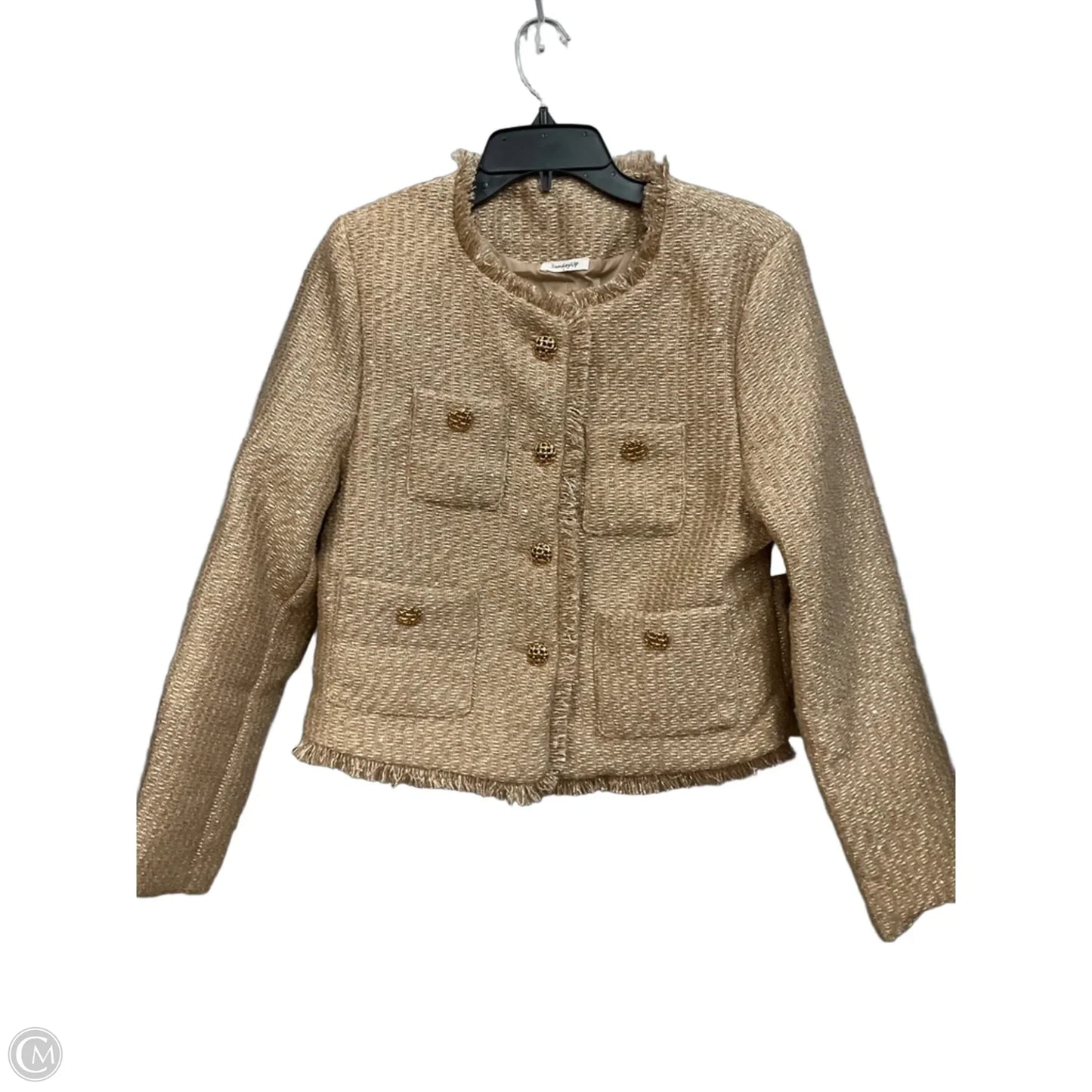 Blazer By Sunday Up In Gold & Tan, Size: L