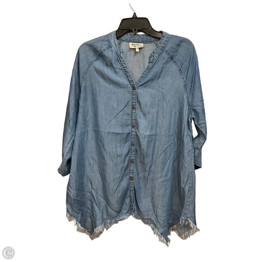 Top 3/4 Sleeve By Hester & Orchard In Blue Denim, Size: M