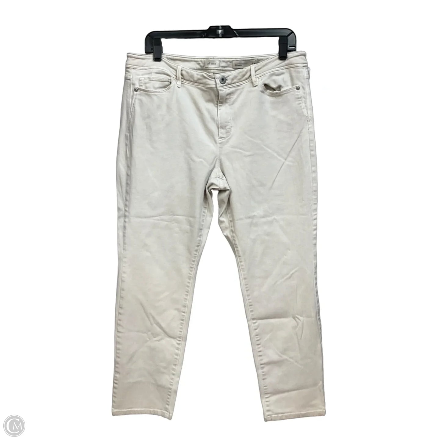 Jeans Skinny By J. Jill In Cream Denim, Size: 14