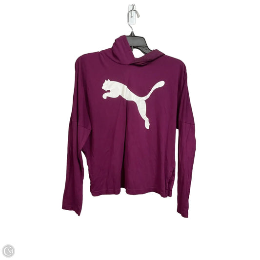 Athletic Top Long Sleeve Hoodie By Puma In Purple, Size: S