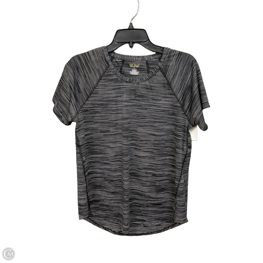 Athletic Top Short Sleeve By Tek Gear In Grey & White, Size: L