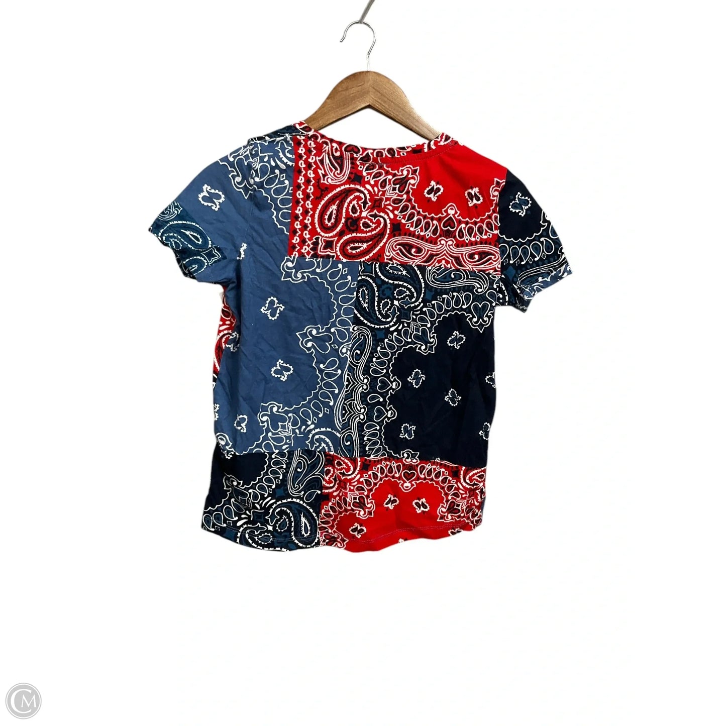 Top Short Sleeve By Style And Company In Blue & Red, Size: S