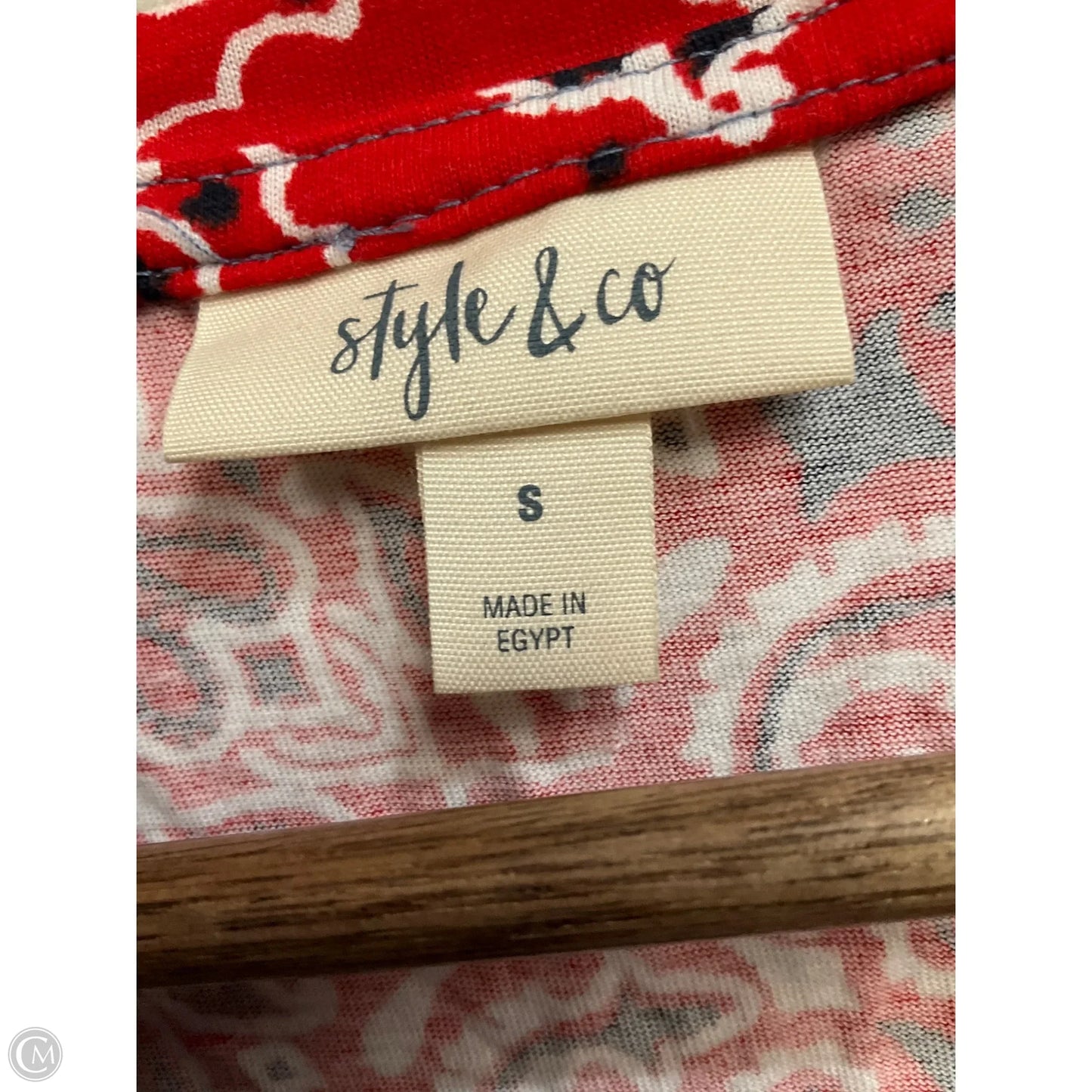 Top Short Sleeve By Style And Company In Blue & Red, Size: S