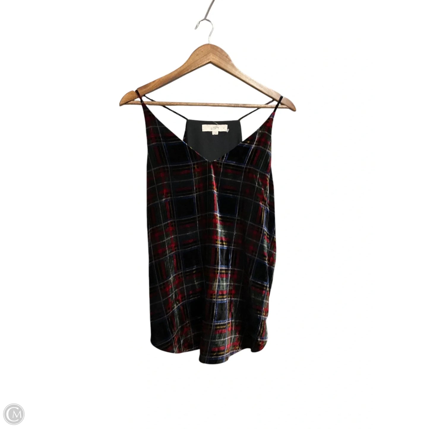 Top Sleeveless By Loft In Plaid Pattern, Size: M
